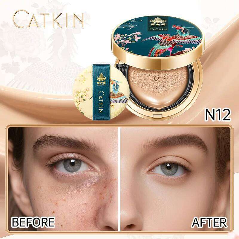 Catkin Phoenix Cushion Foundation Full Coverage, Sheer Satin Finish, Refill Included, Light Beige 26L0209