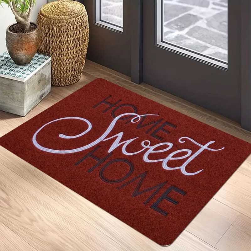 HOME SWEET HOME Handwritten Sweet Carpet Mat Heart Accent Non-Slip Rug Living Bedroom Indoor Home Decoration Durable Floor Mat S260207