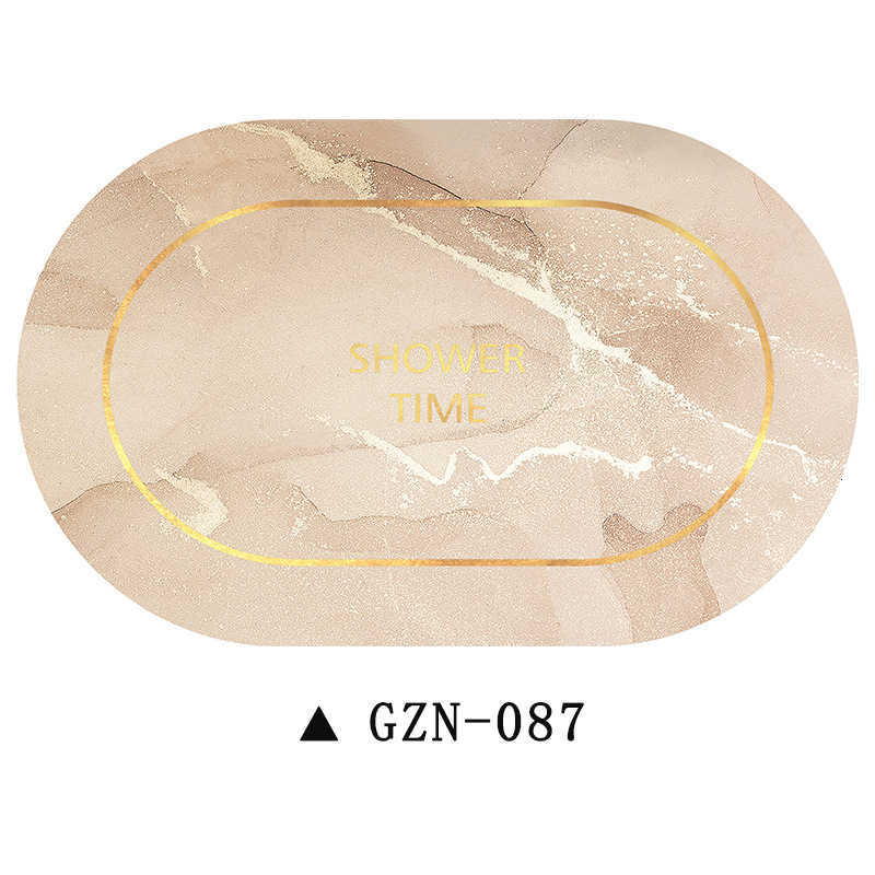 Nordic light luxury hot stamping marble diatomaceous earth floor mat entrance mat simple home bathroom water absorbing door mat S260207