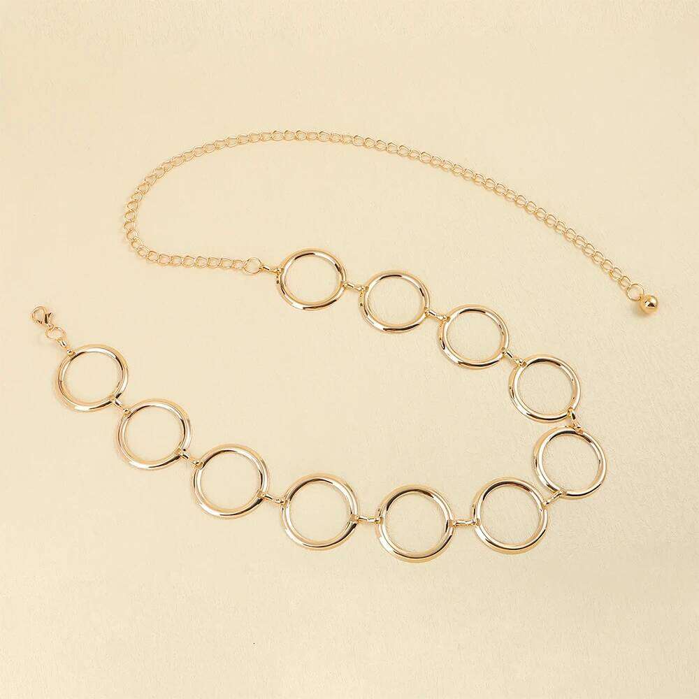 Luxury Fashion Women Chain Belt Designer Brand Large Metal Ring Waist Strap Dress Coat Skirt Lady Decorative Waistband X260209