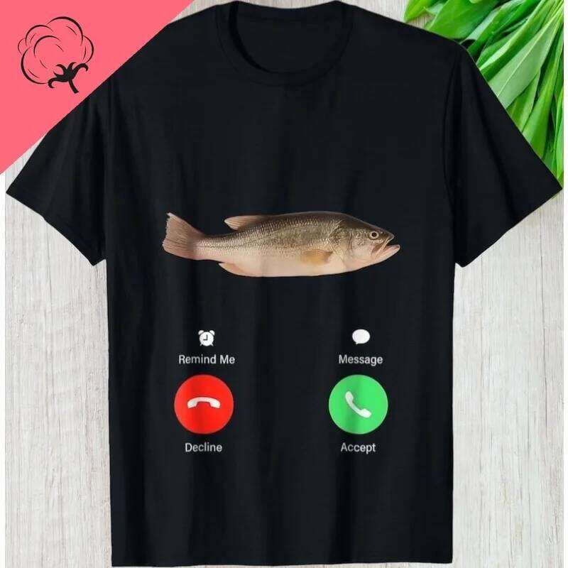 Retro Fish Phone Emoticon Pack Funny Lovers Classics Pure Cotton Streetwear Outdoor Clothing Unisex Hot Sale Breathable Comfort X260209