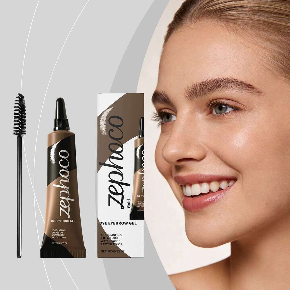 zephoco Anti-Fade Eyebrow Tint gold Velvety matte finish, long-lasting, natural wild brows with distinct, three-dimensional definition