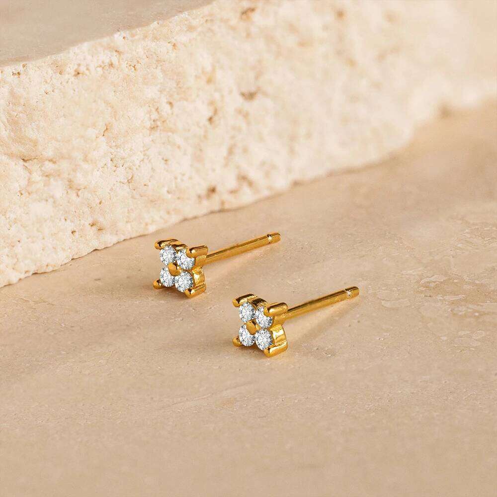 Earrings Stainless Steel Cubic Zirconia Minimalist Stud 6mm Adjustable for Simple Daily Wear and Wedding Guest Jewellery Gift High Quality Texture