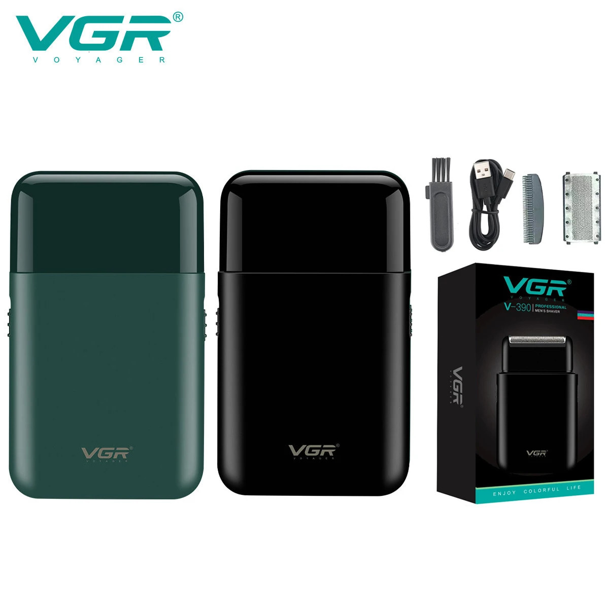 VGR V-390 mini single blade cordless beard trimmer razor rechargeable foil electric face body shaver for men Convenient razor 260126