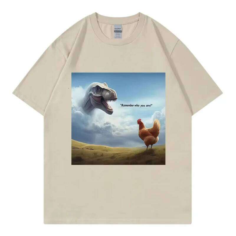Remember Who You Are! Dinosaur Chicken Funny T-shirts High Street Fashion Trend T-shirt Men Women Casual Short Sleeve T Shirts X260209
