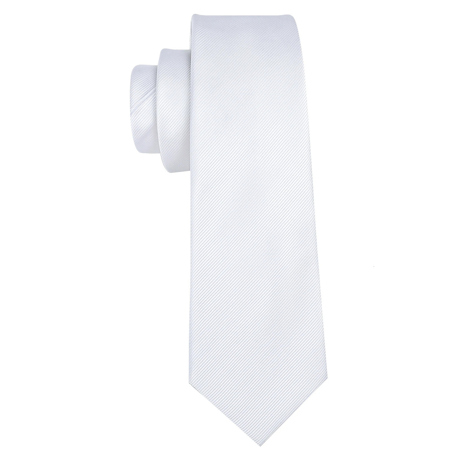 Silver White Silk Men Tie Handkerchief Cufflinks Set Jacquard Solid Paisley Floral Necktie For Male Wedding Business BarryWang 260208