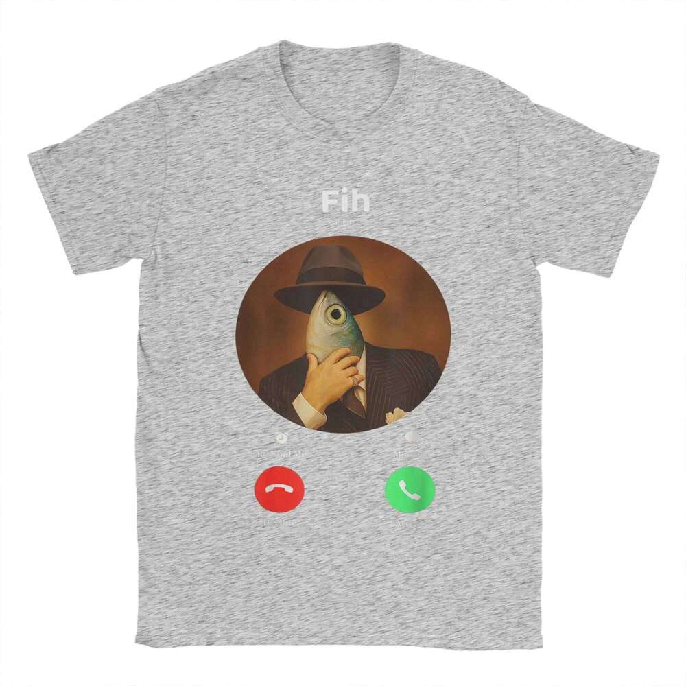 Fih Calling Meme T Summer Funny Fish Incoming Call Humor T-Shirts Tee Shirt for Short-Sleeved Casual Tops Women Clothing X260209