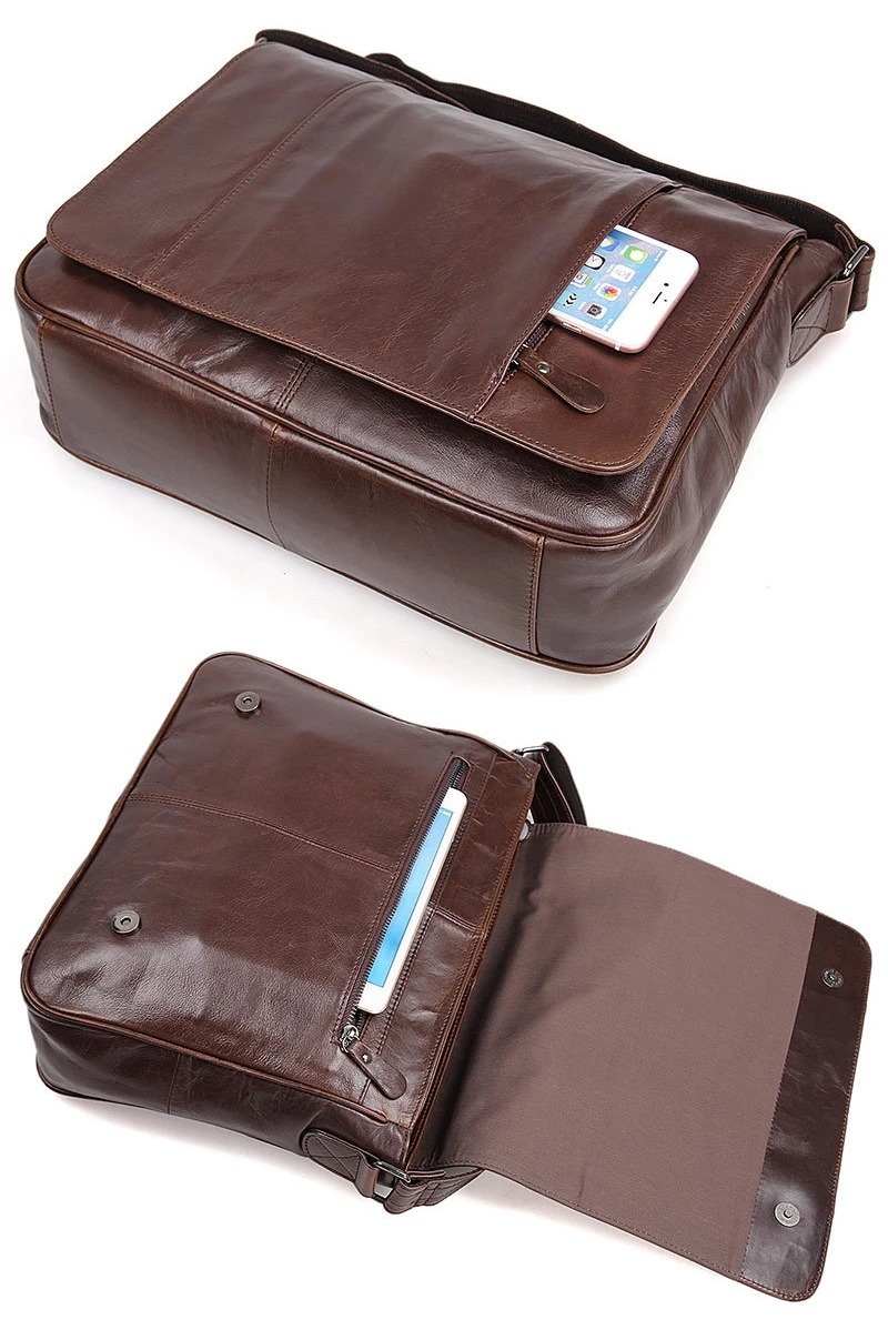 Fashion High Class OilWaxed Genuine Leather Shoulder Bag men Messenger Male Crossbody Sling Leisure Satchel 260208