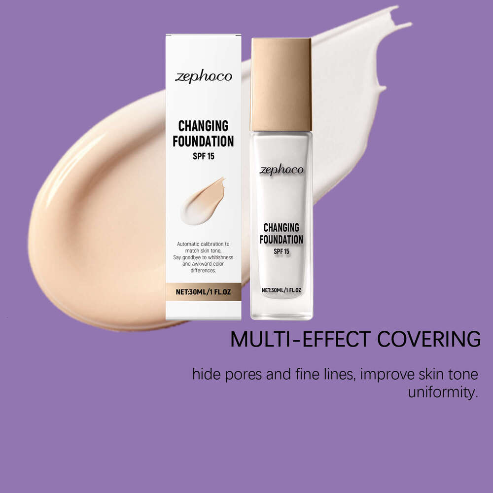 zephoco Temperature Sensing Color Adjusting Natural Fit Concealer Lightweight Hydrating Makeup Foundation