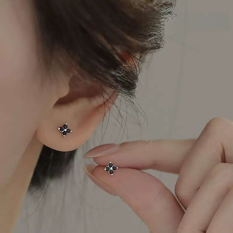 Earrings Stainless Steel Cubic Zirconia Minimalist Stud 6mm Adjustable for Simple Daily Wear and Wedding Guest Jewellery Gift High Quality Texture
