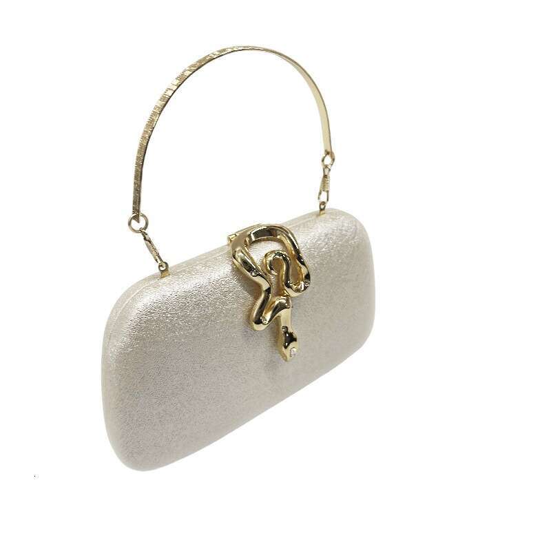 Cross Border New Women S Fashion Snake Shaped Lock Chain Crossbody Party Banquet Clutch Evening Bag