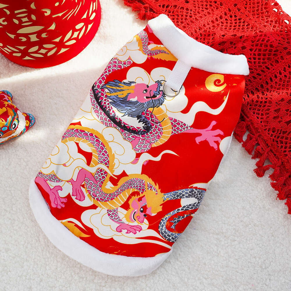 Pet Cat Autumn Winter New Year Dog Clothes Supplies Teddy Bichon Corgi Furry Wholesale Northeast Floral Coat