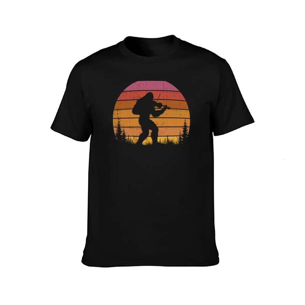 Lover Vintage luxury T-Shirt man t the shirt Sasquatch Music Sunset Violin Playing X260209