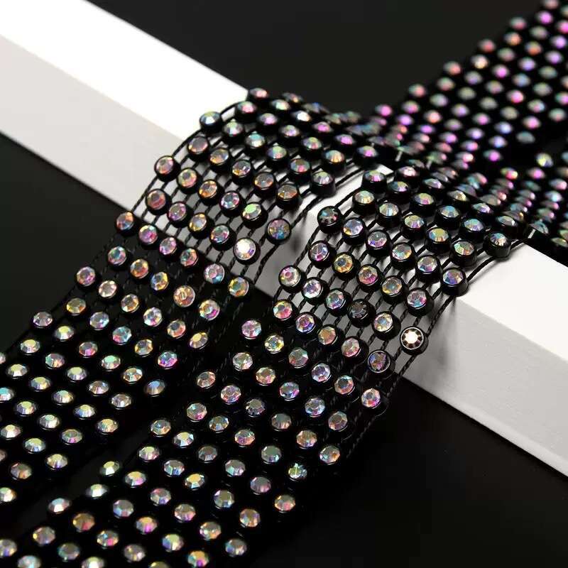 European and American Accessories Personality Mesh Trendy Inlaid with Rhinestones Hot Girl Tie Rhinestone Sequins 130cm