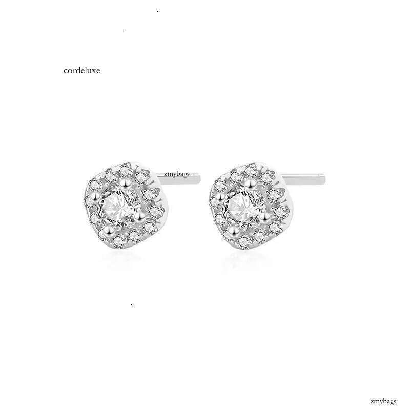 DHCollections Bestselg minimalist earrings, jewelry, women's round gold-plated zircon sier ear studs Earrings 3b