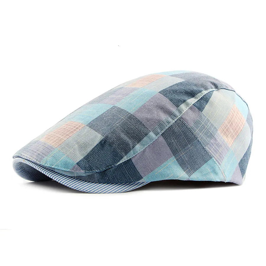 Men Women Classic Englad Style Plaid Berets Caps Casual Unisex Sports Caps Cotton Hats Boina Casquette Flat Cap Painter Cap 260205