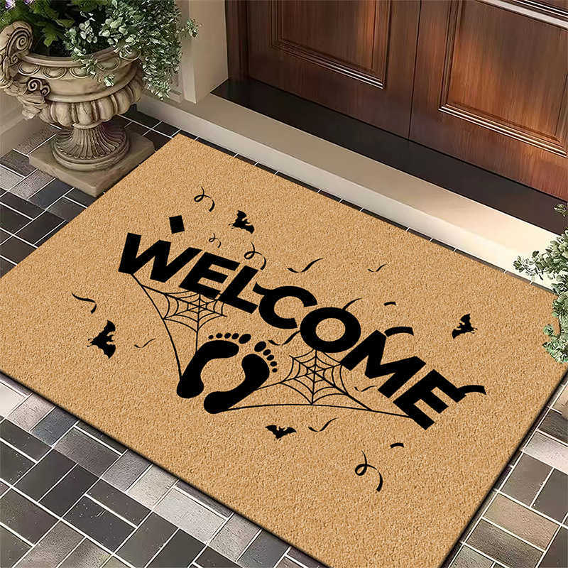 Jute entrance door mat American-style doormat bathroom dirt-resistant mat coconut fiber anti-slip floor mat S260207