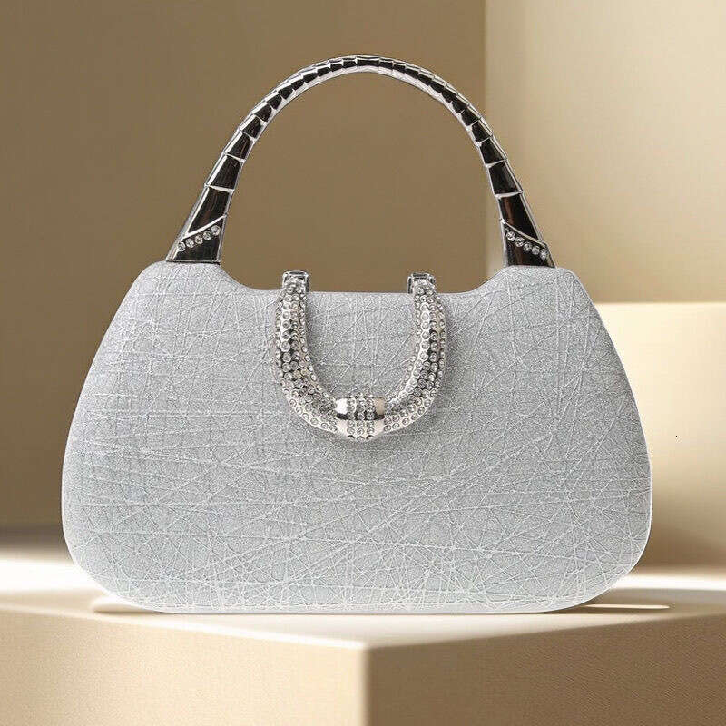 Pearl Handbag For Banquet With Rhinestones Fashionable Single Shoulder Versatile Bridesmaid Shiny Crossbody Elegant Sparkling Clutch Stylish