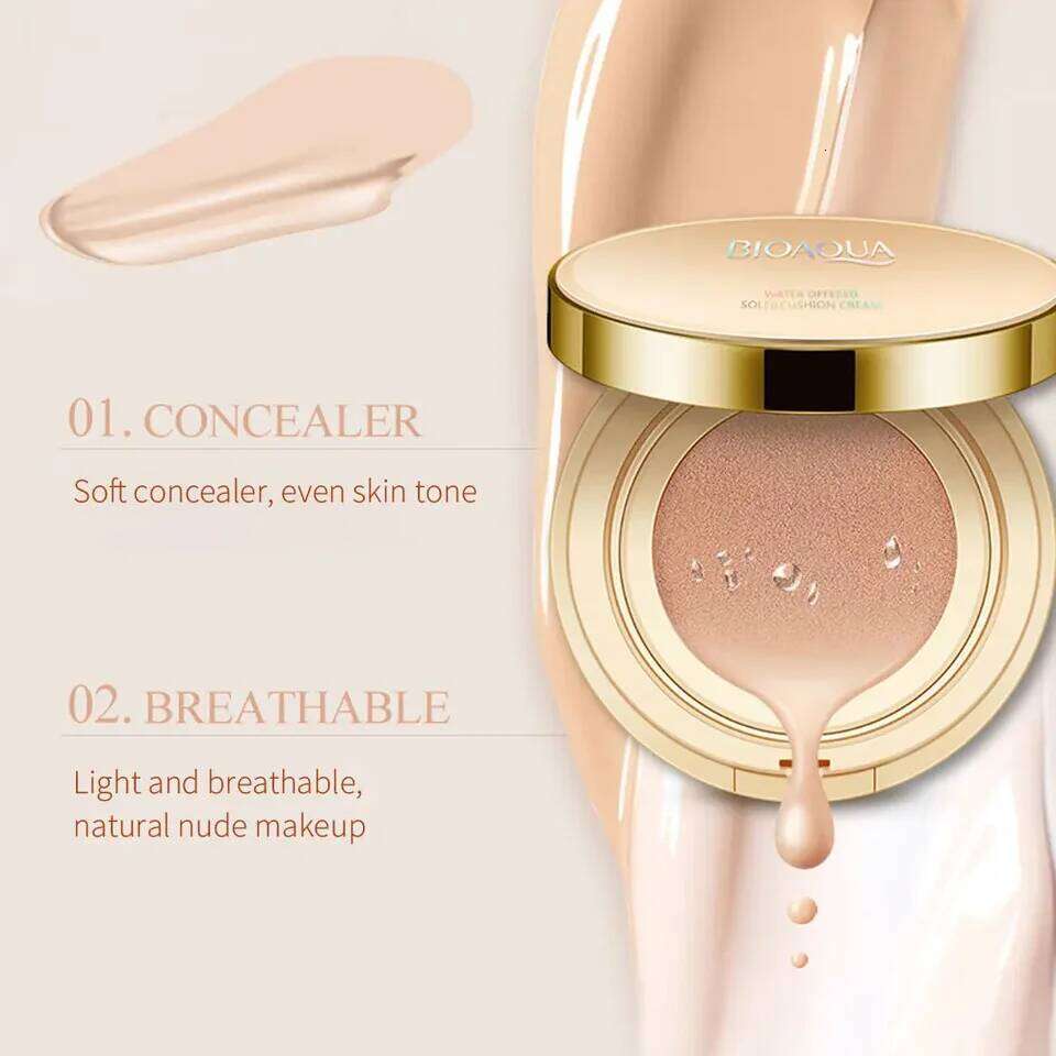 BIOAQUA Waterproof Matte Air Cushion Poreless BBCC Cream High Coverage Oil-control Soft Face Makeup Foundation Base Cosmetics 26L0209
