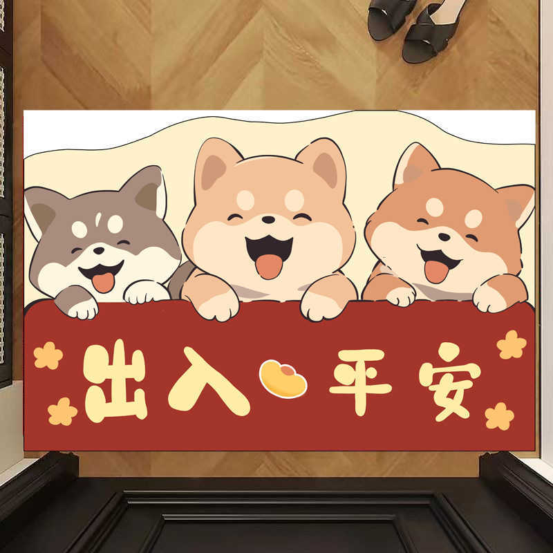Cartoon cute and soothing entrance door mat home use dirt-resistant and easy to clean foot mat for the hallway entrance silk loop floor mat S260207