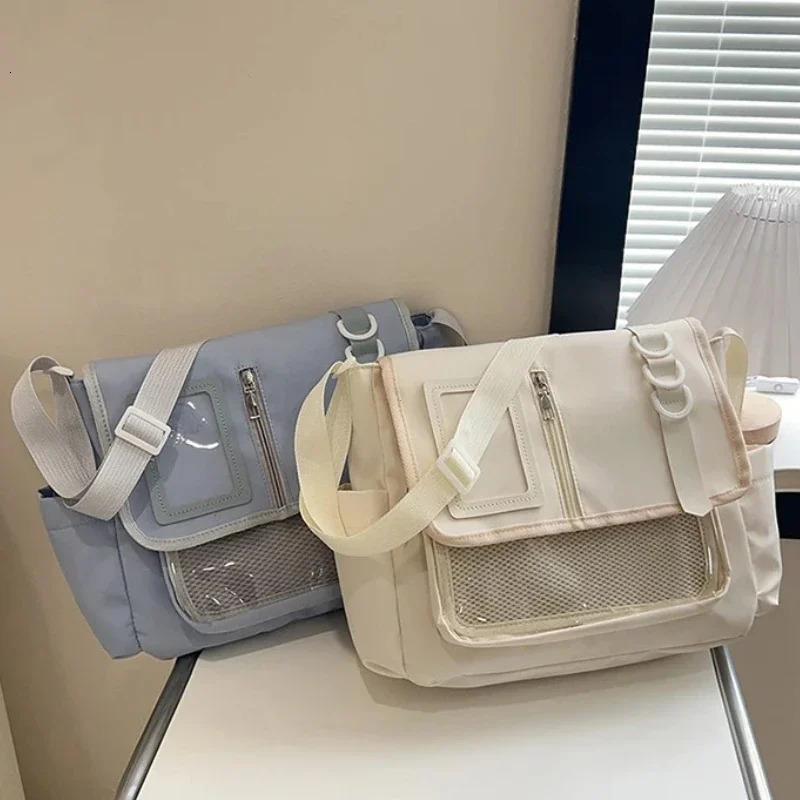 Y2K Japanese Harajuku School Bags for Girls Transparent Itabag Shoulder Crossbody Bag DIY Badges Display Plate Ita 260120