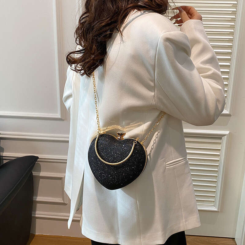 Evening For Women New Fashionable Chain Crossbody Handheld Mini Heart Shoulder Bag