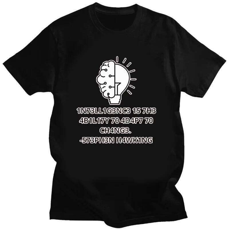 Creative Men TShirts Funny Geek Tops Intelligence Is The Ability Adapt To Change Letters Print Tee Male Oversized T Shirt X260209