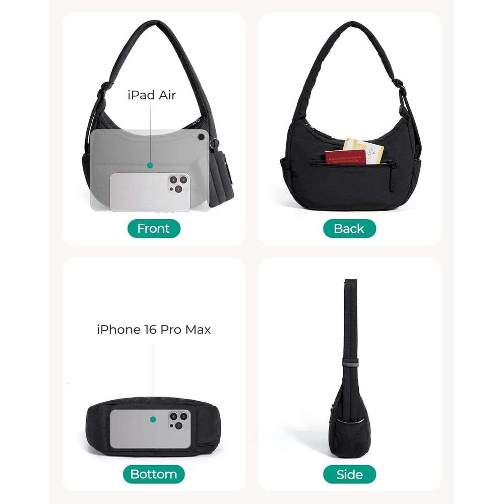 Shoulder Bag For Women Small Puffer Purses Crossbody Bag Lightweight Fluffy Hobo Handbag Puffy Pouch