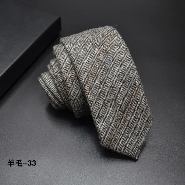 High quality Wool Narrow Tie For Male Work Casual Wedding Groom 6CM Neckties Neckwear Formal Neckcloth Groomsmen Ties men gifts 260208