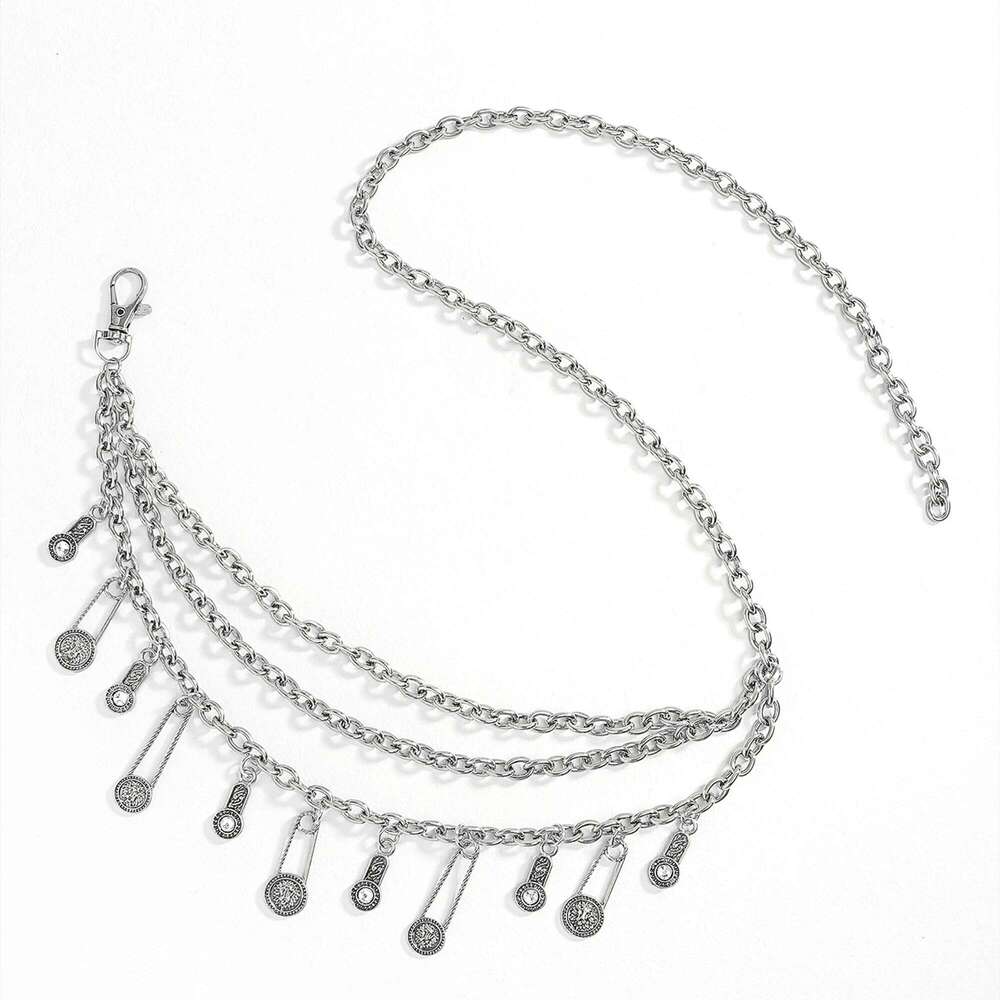 New metallic waist accessories Summer decor Sexy body chain with dress denim belt women's one outfit X260209