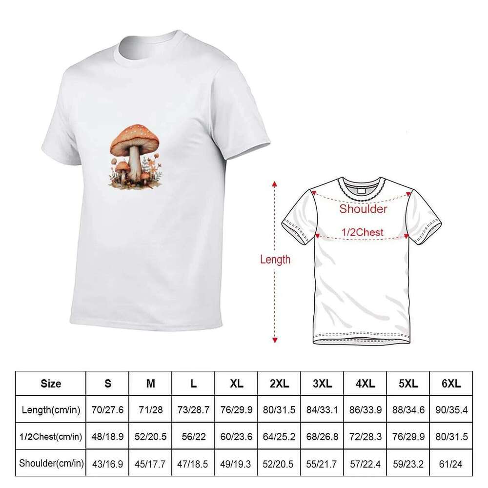Autumn anime for cotton 100% T-Shirt Mushrooms t shirts collection Wild shirt man X260209