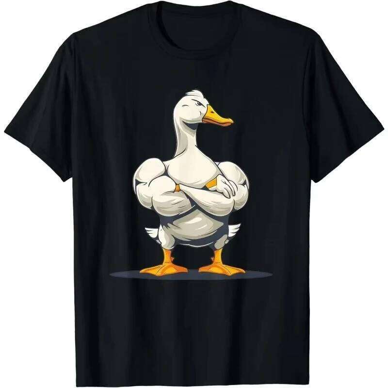 Floral T-Shirt Soft Breathable Casual Comfortable Funny Duck Fitness Black for Men 3D Print Hip Hop Gym Sport Fas X260209