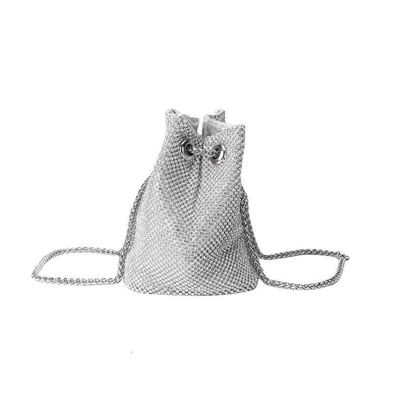Snake Bone Chain Single Shoulder Crossbody New Small For Women Shiny Fashion Socialite Rhinestone Bucket Bag