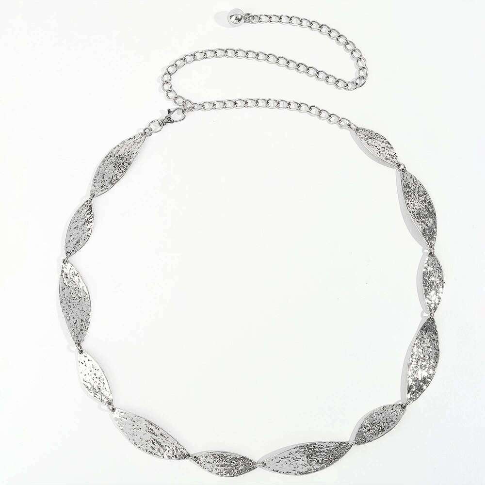 New metallic leaf waist accessory dress sub fashion belt women chain one outfit X260209