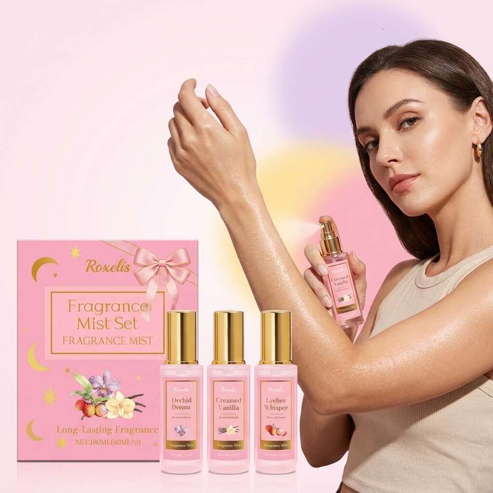 Roxelis Pink Gold Star Moon Fragrance Gift Set - Multiple Scents, Naturally Fresh, Long-Lasting, Elegant Charming, Suitable for Commuting and Dating