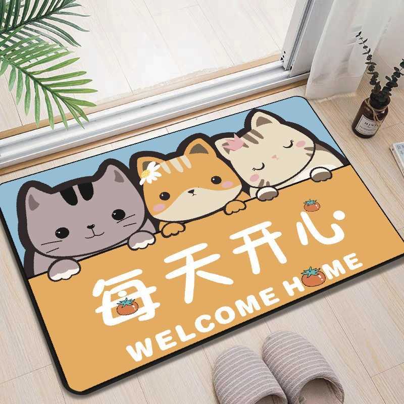 Cartoon-style soft diatomite floor mat for home bathroom water-absorbent quick-drying dirt-resistant wear-resistant easy to maintain non-slip mat S260
