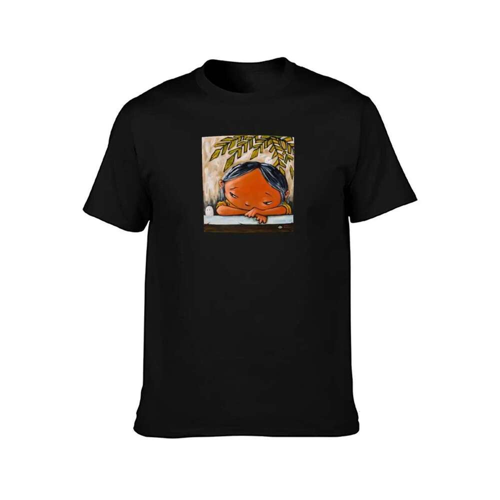 Introspective Girl T-Shirt graphic anime t shirts for man cotton soft T-shirt X260209