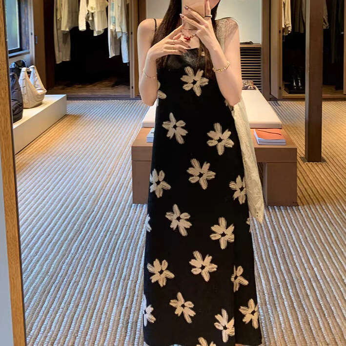 Floral Print Holiday Sle Women's Svel Strapl Dr A-Line Skirt French Sle Materni Dr Summer New Arrival