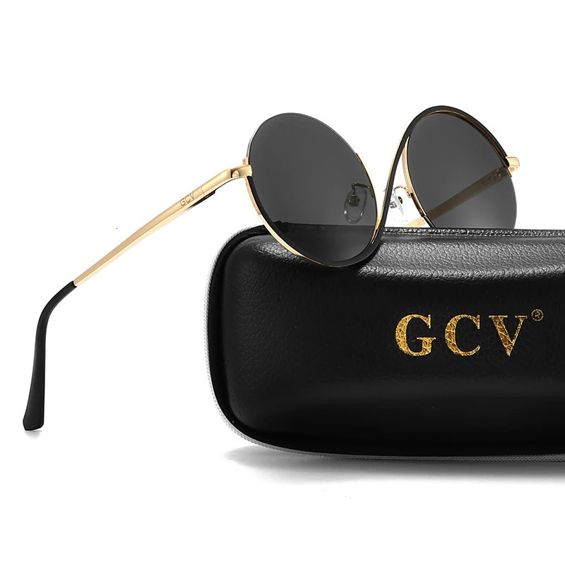 GCV AvantGarde Personality Women Female Gorgeous Sunglasses Round Frame Glasses Fashion Punk Style Metal 260206