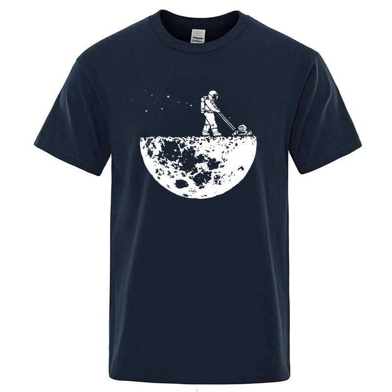 Men T-shirt High Quality100% Funny Cotton Lunar Cleaner Printing Casual Cool Loose O-neck Male for MenT-shirt Hip Hop Tees X260209