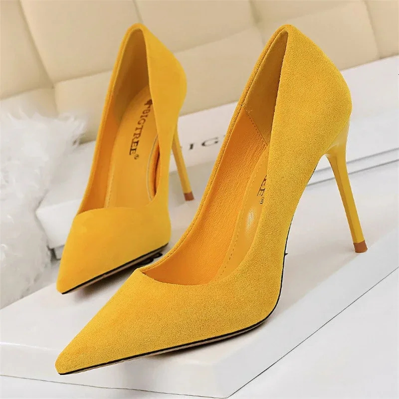 BIGTREE Autumn Pumps Fashion Fine Thin High Heel Pointed Party Stripper Womens Sexy Shoes 260208