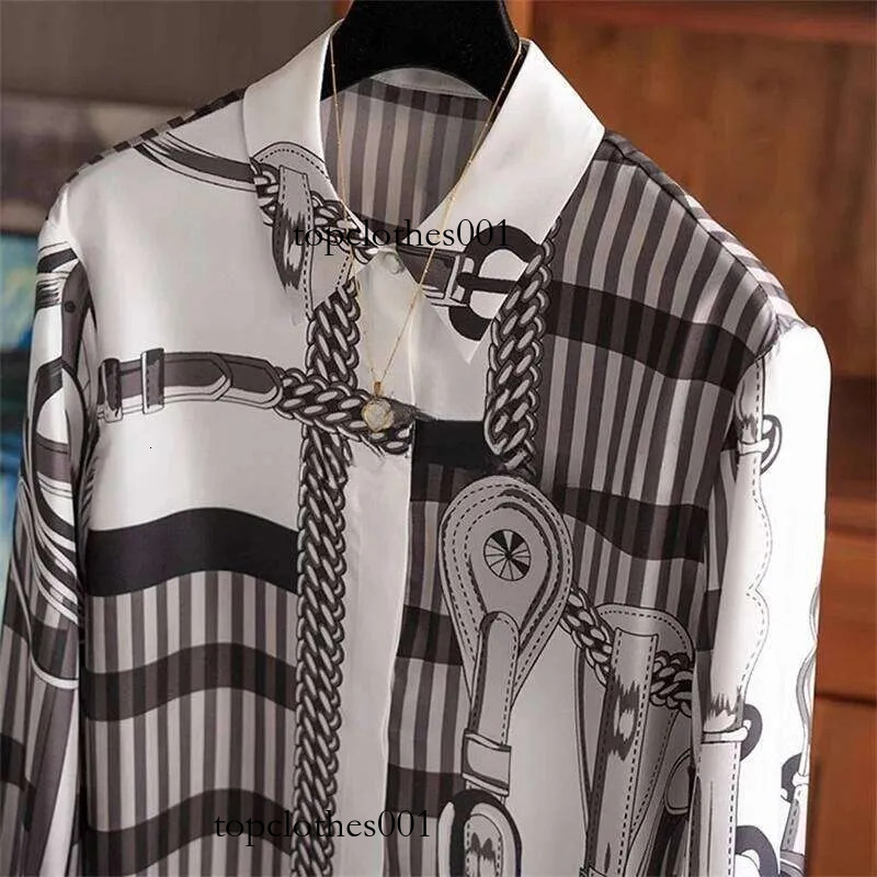 S-4Xl Luxury Women New In Brand Design Satin Shirt Long Sleeve Lapel Single-Breasted Print OL Blouse Camisas