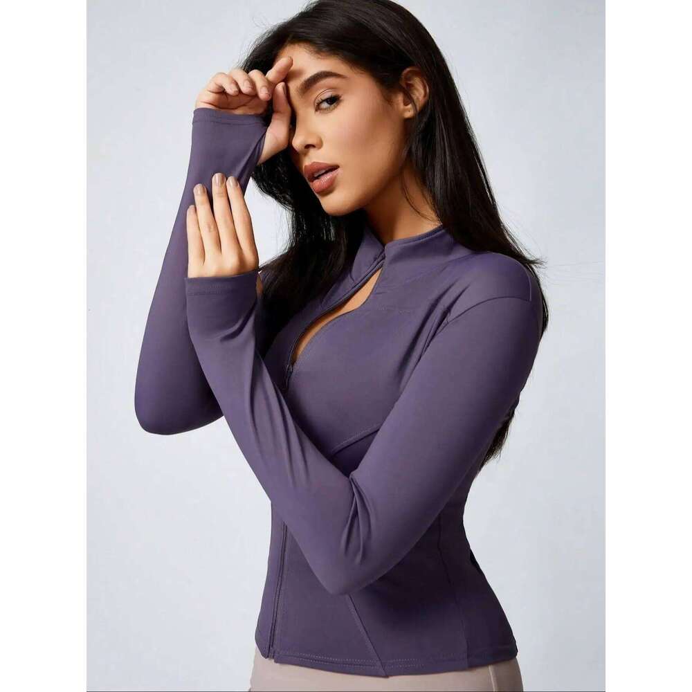Fitfemme Women's Slim Fit Full Zip Long Sleeve Quick - Dry Breathable Athletic Workout 26Y0209