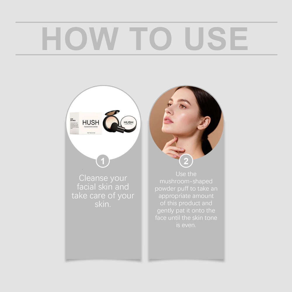 AMZ Ivory White Brightening Breathable Cushion Foundation Natural Flaw Correction Hydrating Bare Skin Beauty Long-lasting Base Makeup