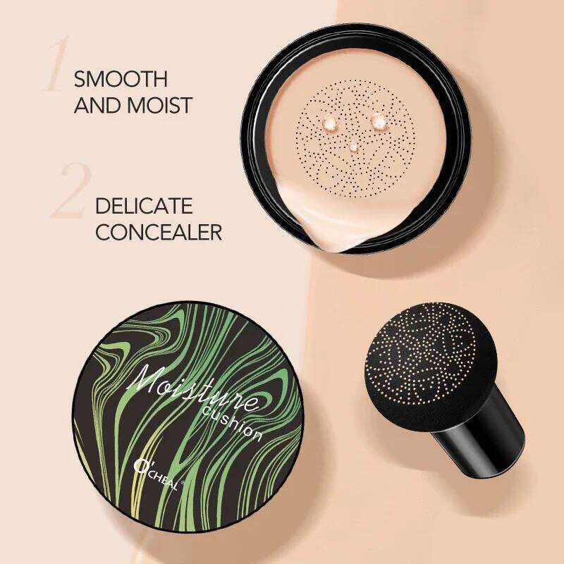 Ocheal BB Air Cushion Compact Make Up Foundation Concealer Cream for Face Cosmetics Makeup Mushroom Head Puff 26L0209