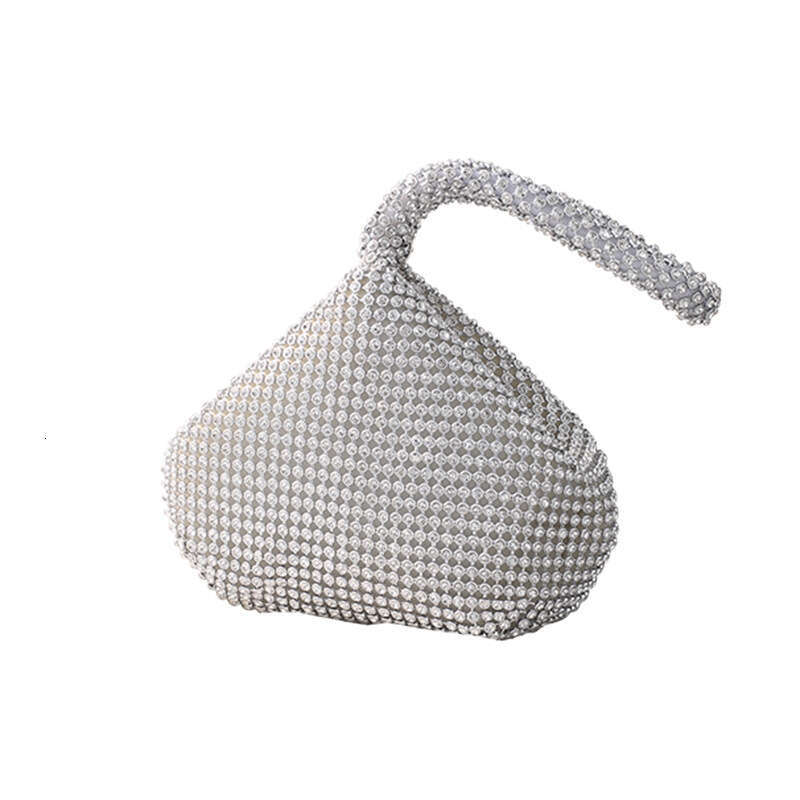 Factory Direct Sale Cross-Border Pure Handmade Rhinestone Landmine Evening Handheld Banquet Bag Women's Handbag Small