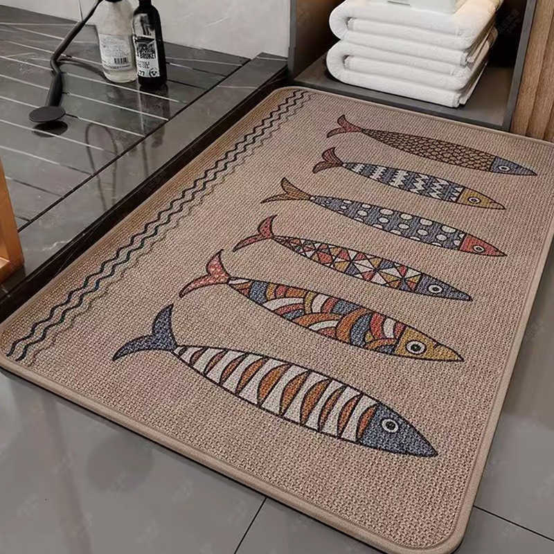 Cartoon puppy bathroom linen floor mat household non-slip bathroom mat water-absorbent bathroom mat S260207