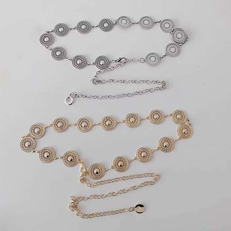 Gold Adjustable Buckle Long Waist Belt Dress Body Chain Fashion For Women Vintage Openwork Metal X260209