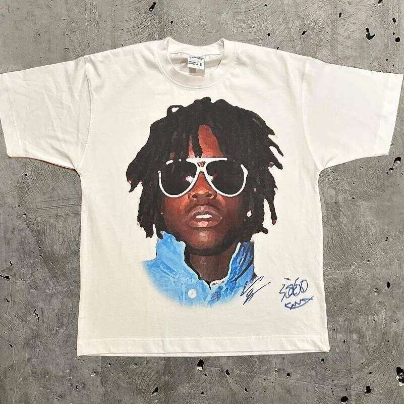 Europe and The United States Summer Men T-shirt Y2k Portrait Print Harajuku Hip Hop Personality Fashion Couple Casual Shirt X260209
