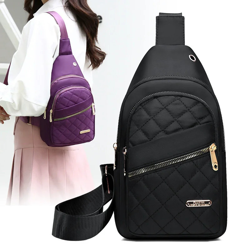 Minimalist LargeCapacity Womens Chest Bag MultiLayer Embroidered Front Backpack Casual Outdoor Crossbody for Girls 260208